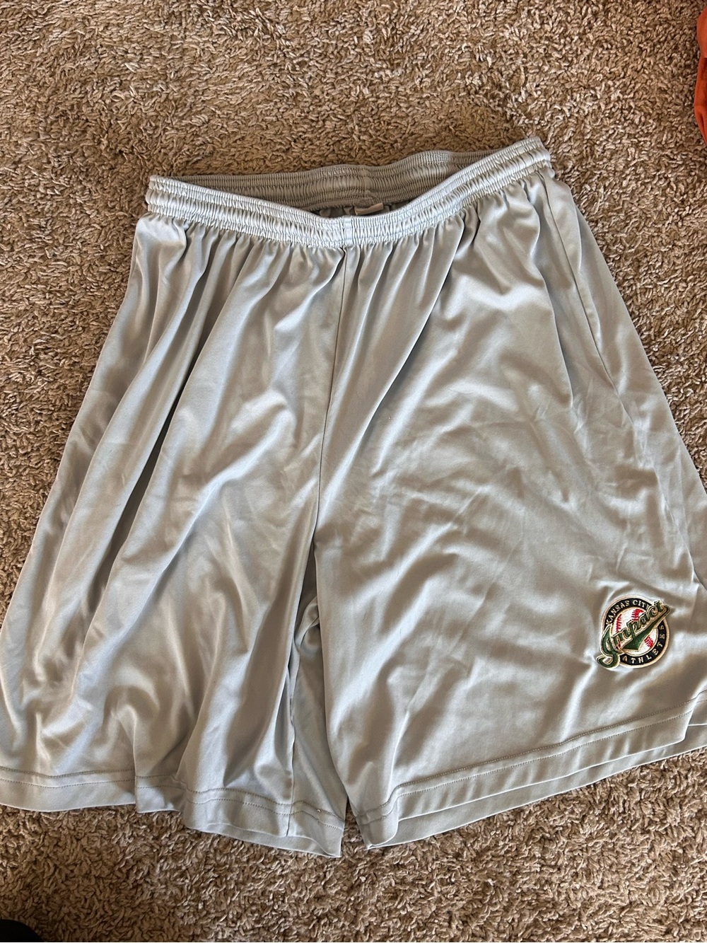 Sport-Tek Light Gray Athletic Shorts with Embroidered Logo